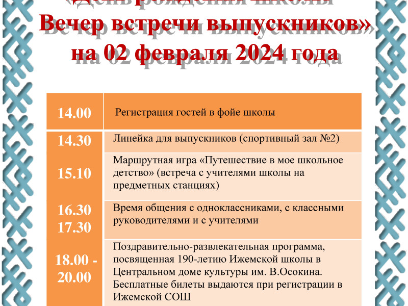 Вечер встречи выпускников, приуроченный к 190-летию Ижемской школы!.